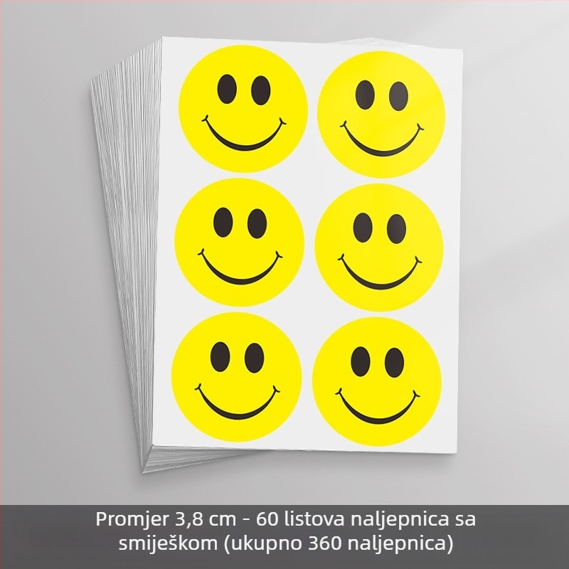 Velika slatka samoljepljiva naljepnica s karikaturnim licem – dekorativna naljepnica za aktivnosti i nagrade