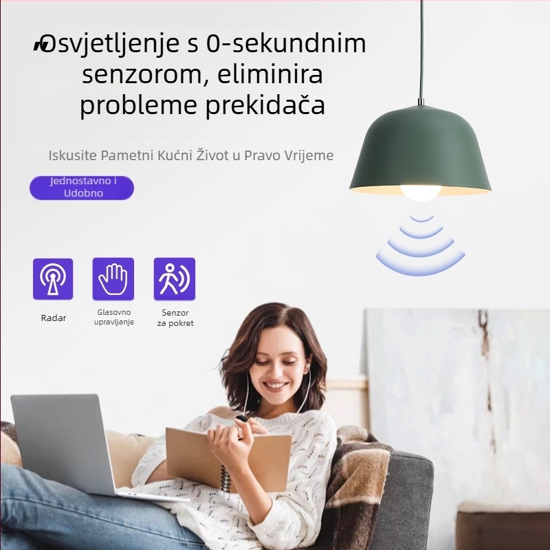 LED senzorna žarulja, E27 utičnica, 85-265V, 180° snop, IP30, PF 0.6