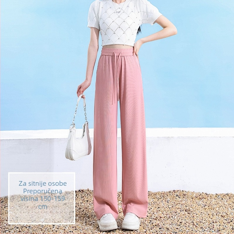 Ljetne hlače od Ice Silk, visokog struka, slim-wide kroj, prozračne i osvježavajuće