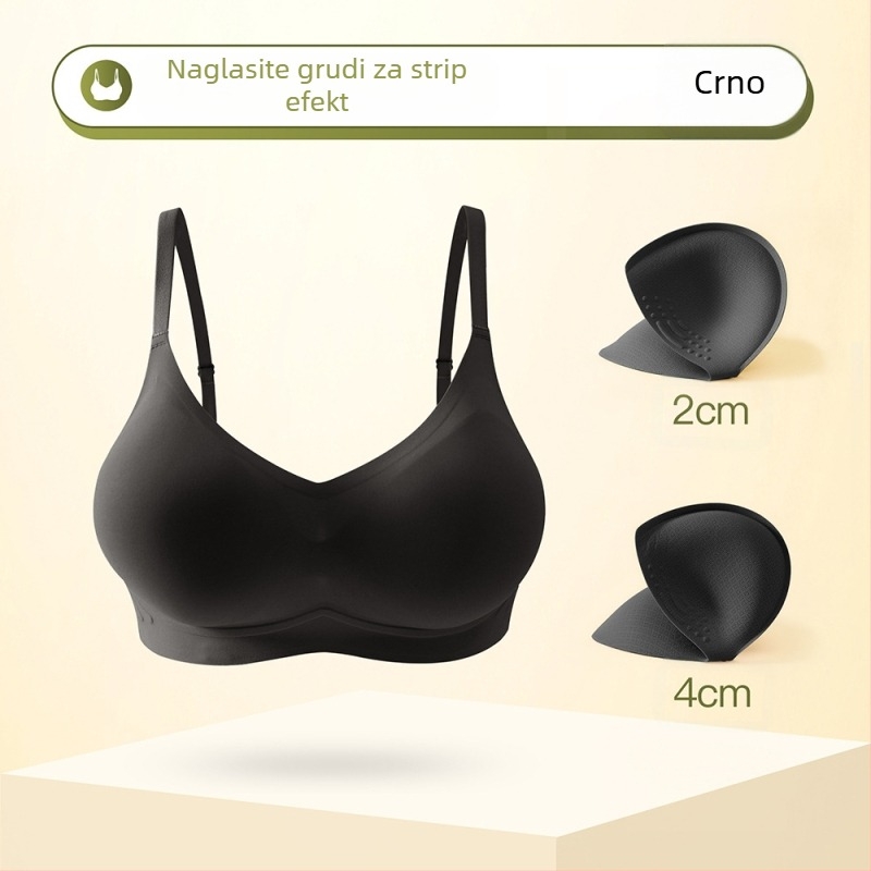 Bežični Push-Up grudnjak — materijal: najlon; podstava: najlon; tanke oblikovane košarice; fiksirani dvostruki naramenici; stražnje zatvarač s četiri reda kopči