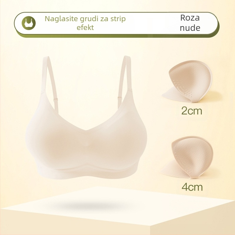 Bežični Push-Up grudnjak — materijal: najlon; podstava: najlon; tanke oblikovane košarice; fiksirani dvostruki naramenici; stražnje zatvarač s četiri reda kopči