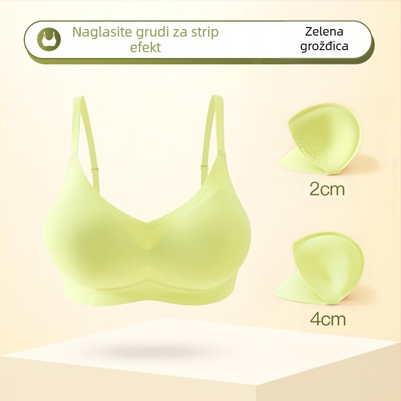 Bežični Push-Up grudnjak — materijal: najlon; podstava: najlon; tanke oblikovane košarice; fiksirani dvostruki naramenici; stražnje zatvarač s četiri reda kopči