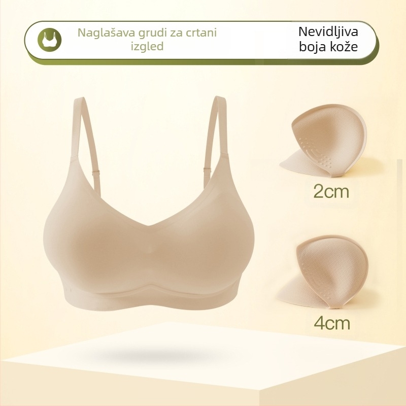 Bežični Push-Up grudnjak — materijal: najlon; podstava: najlon; tanke oblikovane košarice; fiksirani dvostruki naramenici; stražnje zatvarač s četiri reda kopči