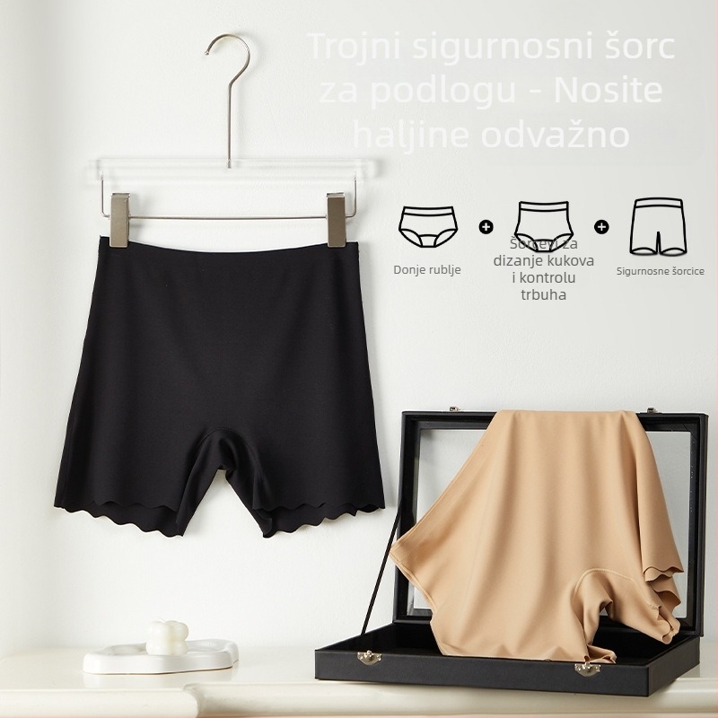 Ženske sigurne kratke hlače s visokim strukom od Ice Silk, pleteni najlon 66,6%, podstava od Mulberry svile 5%, anti-izloženost