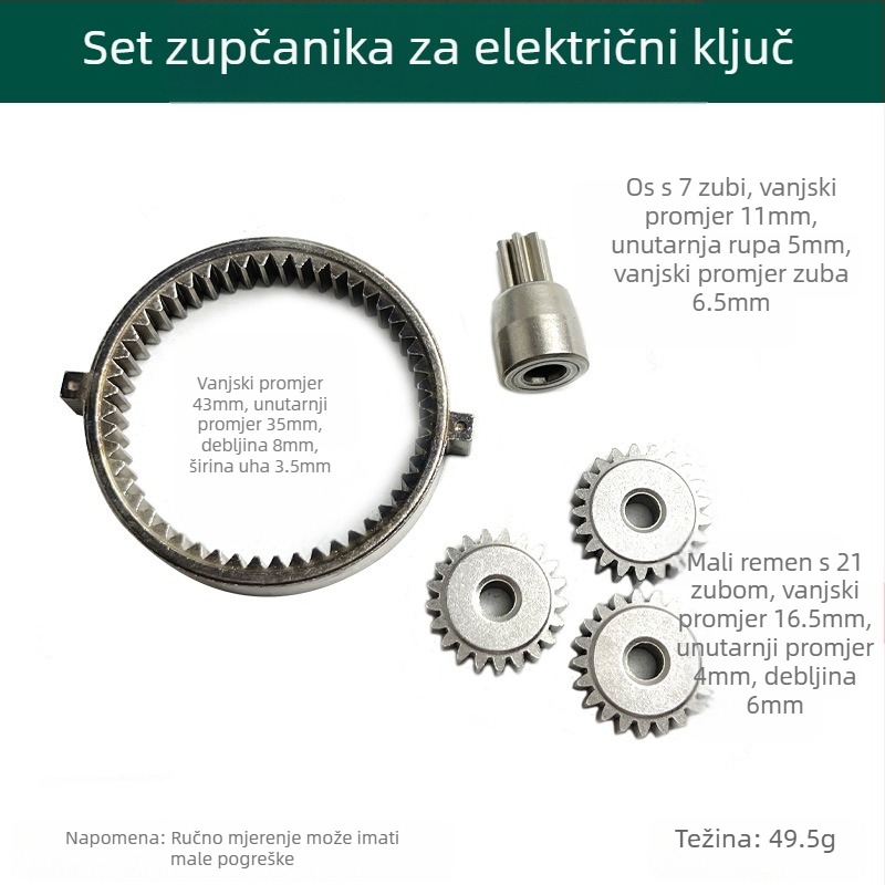 Set glave bez četkica Dayi 2106 — plastična srednja kapica, prsten zupčanika i skup zupčanika