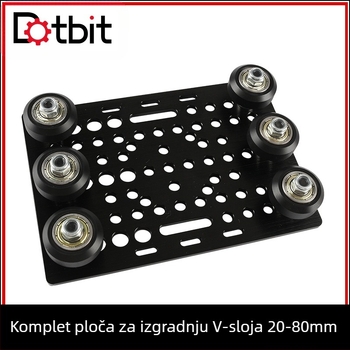 Dotbit V-slot pulley kit za platformu za 3D printer – metalni, linearni V-slot sustav, univerzalna kompatibilnost s V-groove platformom
