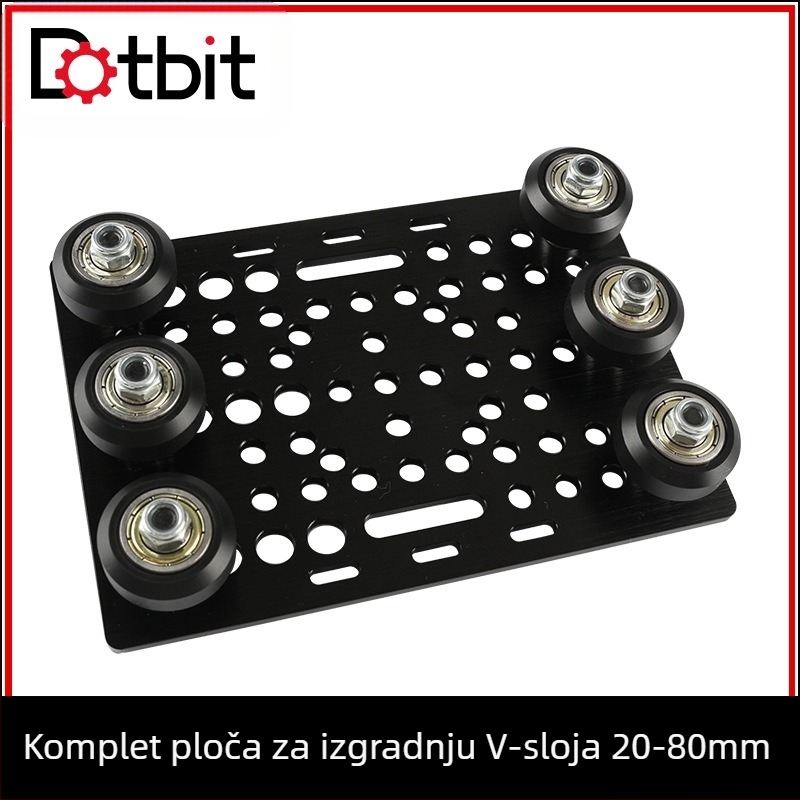 Dotbit V-slot pulley kit za platformu za 3D printer – metalni, linearni V-slot sustav, univerzalna kompatibilnost s V-groove platformom