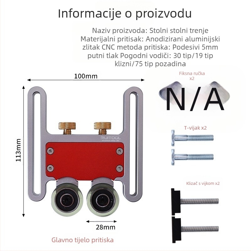 Dodatak za stolni pilu - Aluminijska legura - Marka RUITOOL - Za drvene stolne pile - Kućna uporaba
