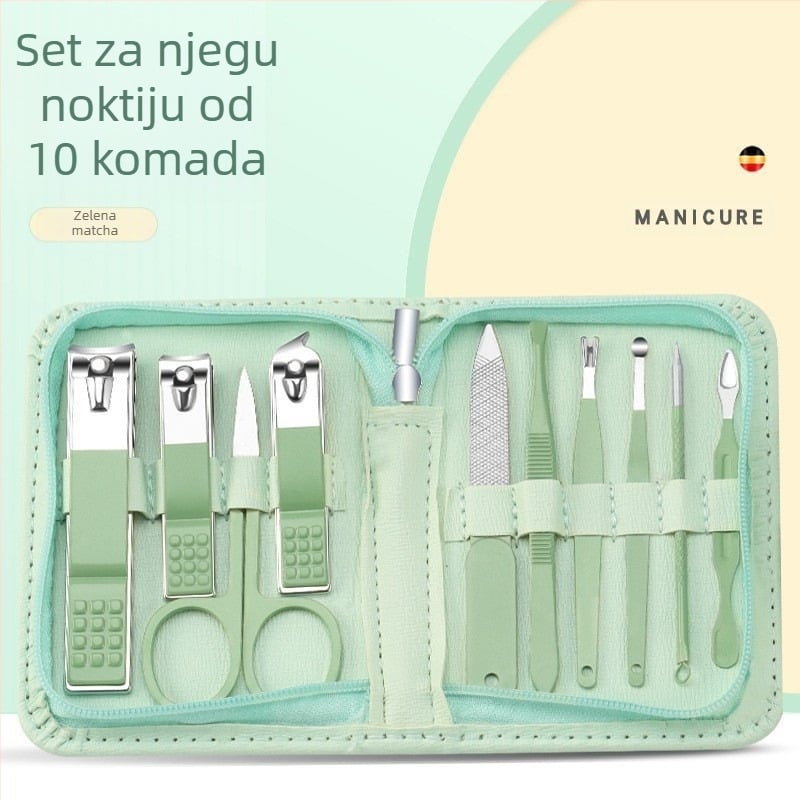Set alata za manikuru s zatvaračem torbice, 35 dijelova, nehrđajući čelik, čeljusti za žljebove noktiju, višenamjenske pinzete