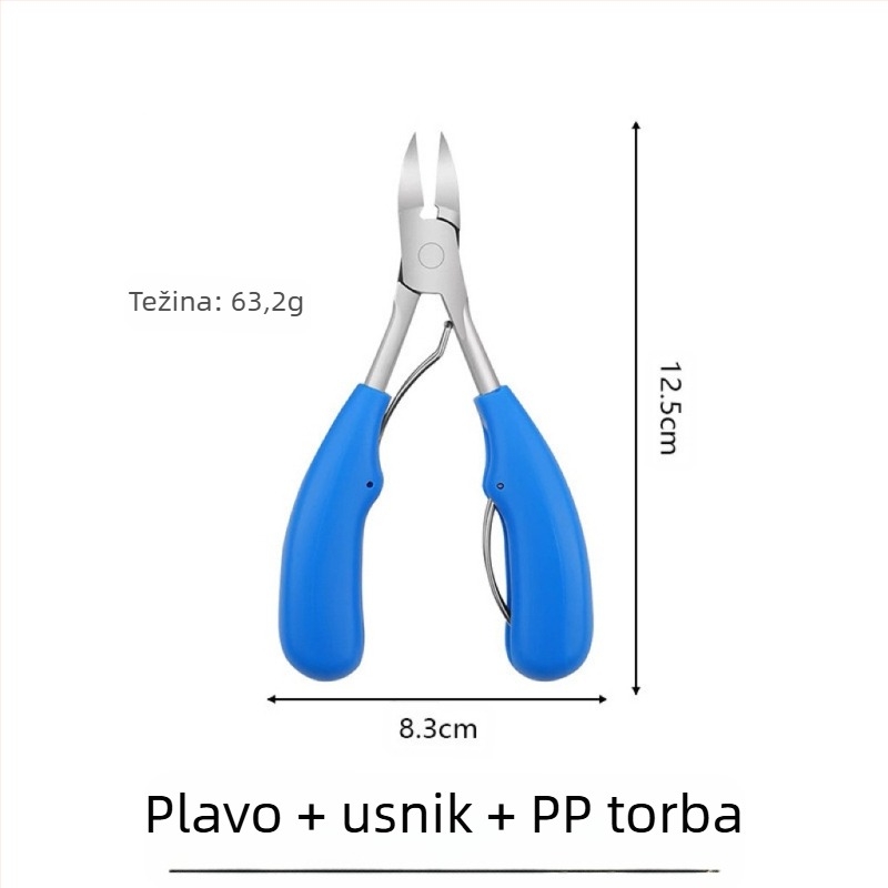 Klešta za kanal nokta s plastičnim držalom i nehrđajućim čeljustima, za manikuru i pedikuru