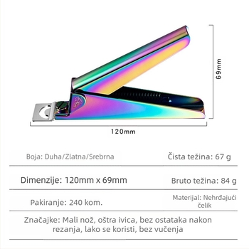 Monika Nails nokatni škare – nehrđajući čelik, jednovodna oštrica, francuski U-oblik dizajn, za oblikovanje umjetnih noktiju