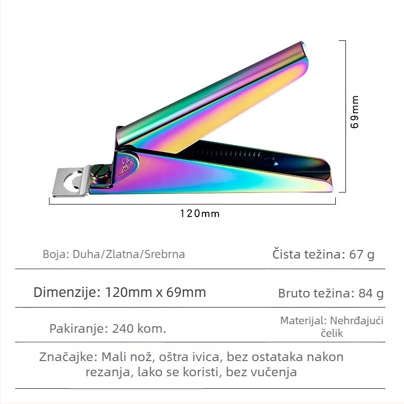 Monika Nails nokatni škare – nehrđajući čelik, jednovodna oštrica, francuski U-oblik dizajn, za oblikovanje umjetnih noktiju