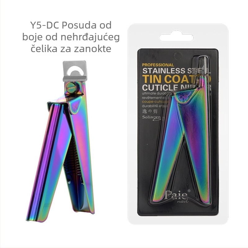Monika Nails nokatni škare – nehrđajući čelik, jednovodna oštrica, francuski U-oblik dizajn, za oblikovanje umjetnih noktiju
