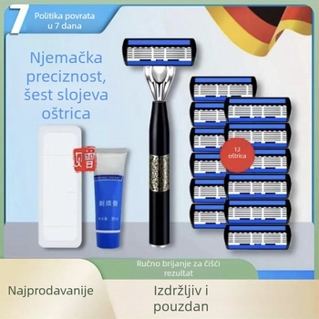 Ručni brijač sa šestosloj nom oštricama – 15-dijelni set za muškarce