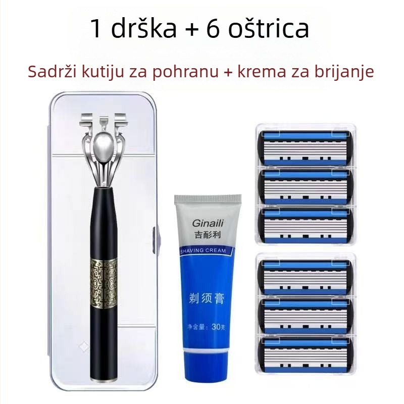 Ručni brijač sa šestosloj nom oštricama – 15-dijelni set za muškarce