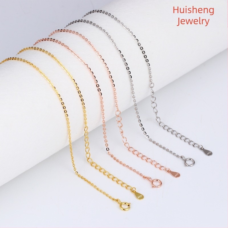 S925 sterling srebro, O-vezica za dekolte, privjesak s natpisom, korejski stil, podesiva duljina