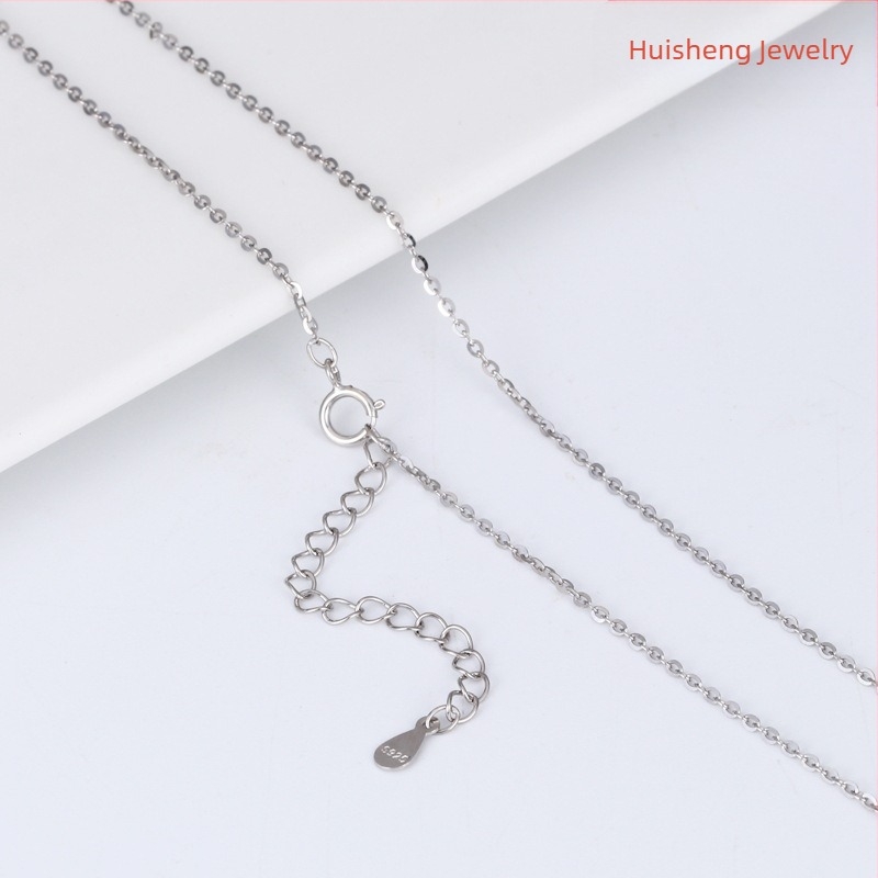 S925 sterling srebro, O-vezica za dekolte, privjesak s natpisom, korejski stil, podesiva duljina