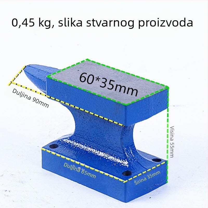 Mali lijevano kovadlo od lijevanog željeza za održavanje bušilica, Seri marka, s stabilnošću hvatanja.