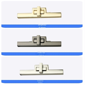 Zlatni mehanizam za prtljagu, promjer vanjskog dijela 88 mm, lijevani metal, Twist Lock, zglob s ravnom šipkom, kvadratni oblik zaključavanja