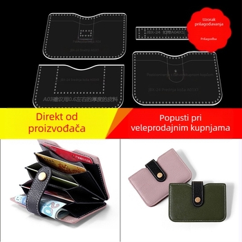 DIY prozirni akrilni šablon za držač kartica – kožni ručni rad, uzorak za novčanik s karticama