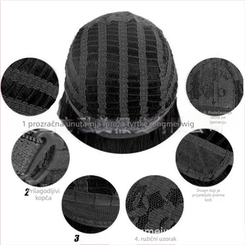 Perika kratka ravna kosa, model wig-3677, Materijal kose: žica visoke temperature, Nagnuti fringe, Simulirana kosa