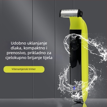 Električni brijač za cijelo tijelo, USB napajanje, potpuno periv, dvostruke oštrice od finog čelika