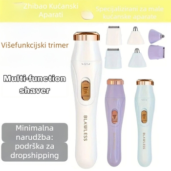 Električni brijač 3-u-1 s trimerom za obrve i dlačice iz nosa, USB punjenje, mokro i suho korištenje, za cijelo tijelo