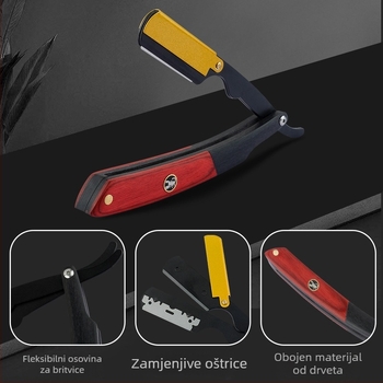 CestoMen vintage ručni brijač za muškarce, sklopivi, 74 oštrice