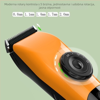 USB napajani kliper za kosu s bezčetkastim motorom, keramička oštrica, ugrađena baterija 1200–2000 mAh, trajanje baterije 1–3 sata, vodootporan, odvojiva oštrica za pranje vodom