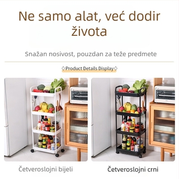 PP polica za skladištenje s 3 etaže — višenamjenska, prijenosna, otporna na vlagu i koroziju