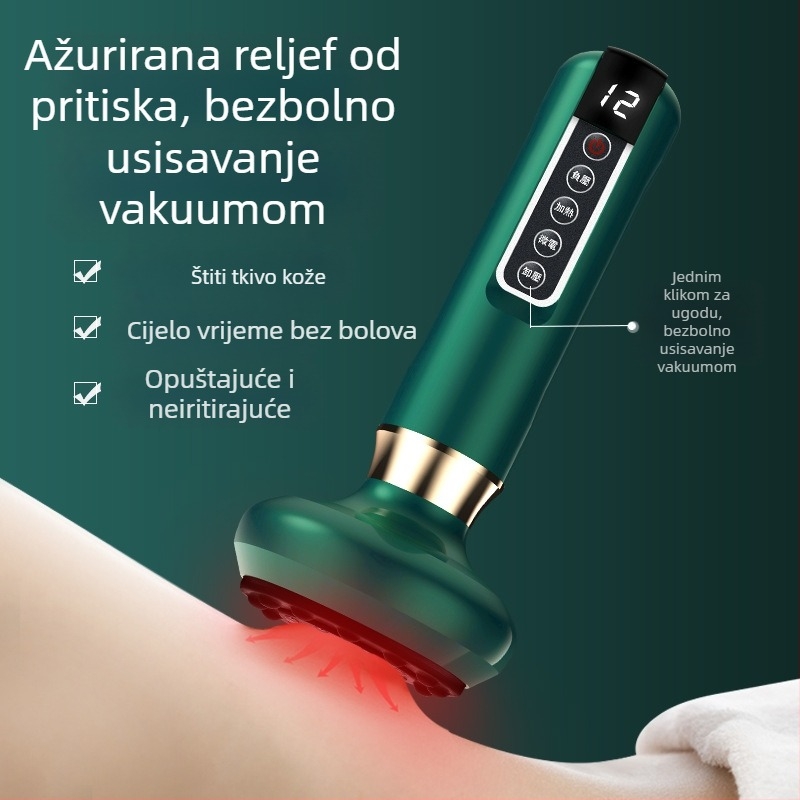 Inteligentni uređaj za negativan tlak i cupping masažu s jednim gumbom za oslobađanje, 4. razina usisa, ABS kućište, DS-A300, 1800 mAh, 38–50°C