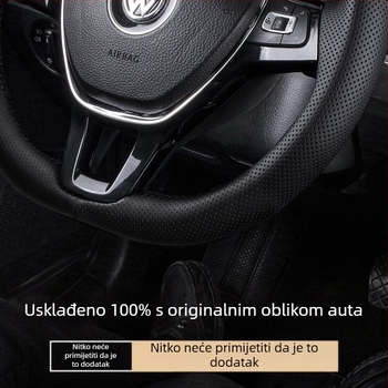 Kožna navlaka za volan, ručno šivana, sportski stil, univerzalna kompatibilnost