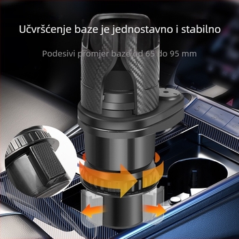 Okretni dvostruki sloj držač čaša za središnju konzolu automobila s podloškom – ABS, model 123, instrument ploča