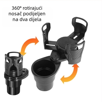 Okretni dvostruki sloj držač čaša za središnju konzolu automobila s podloškom – ABS, model 123, instrument ploča