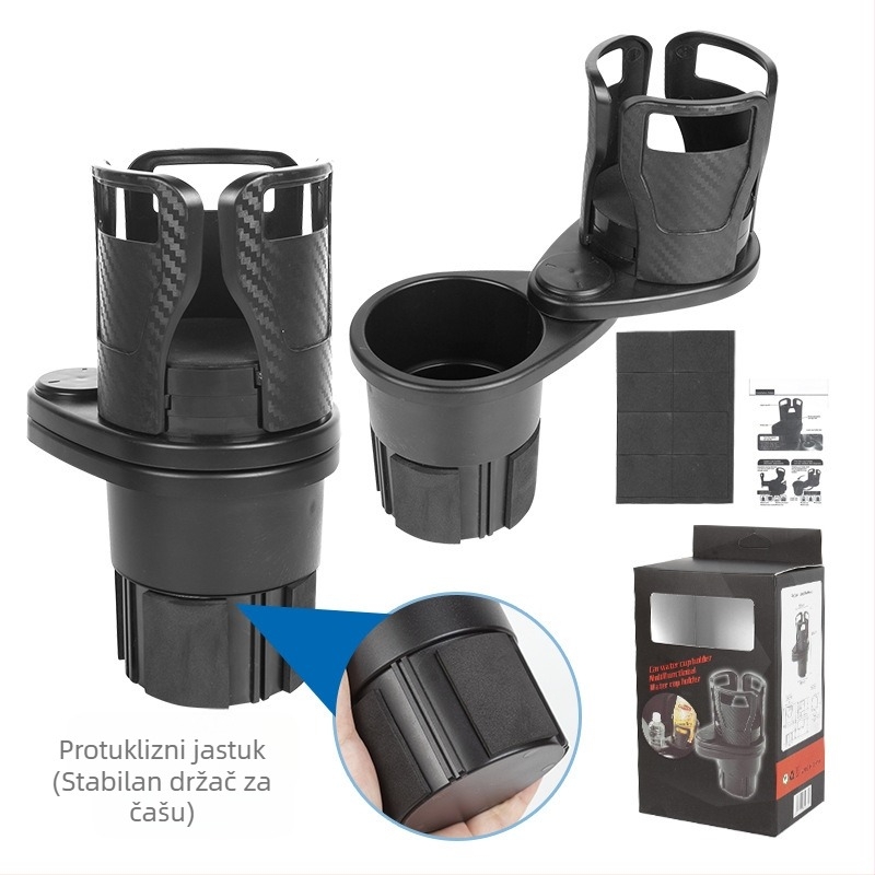 Okretni dvostruki sloj držač čaša za središnju konzolu automobila s podloškom – ABS, model 123, instrument ploča
