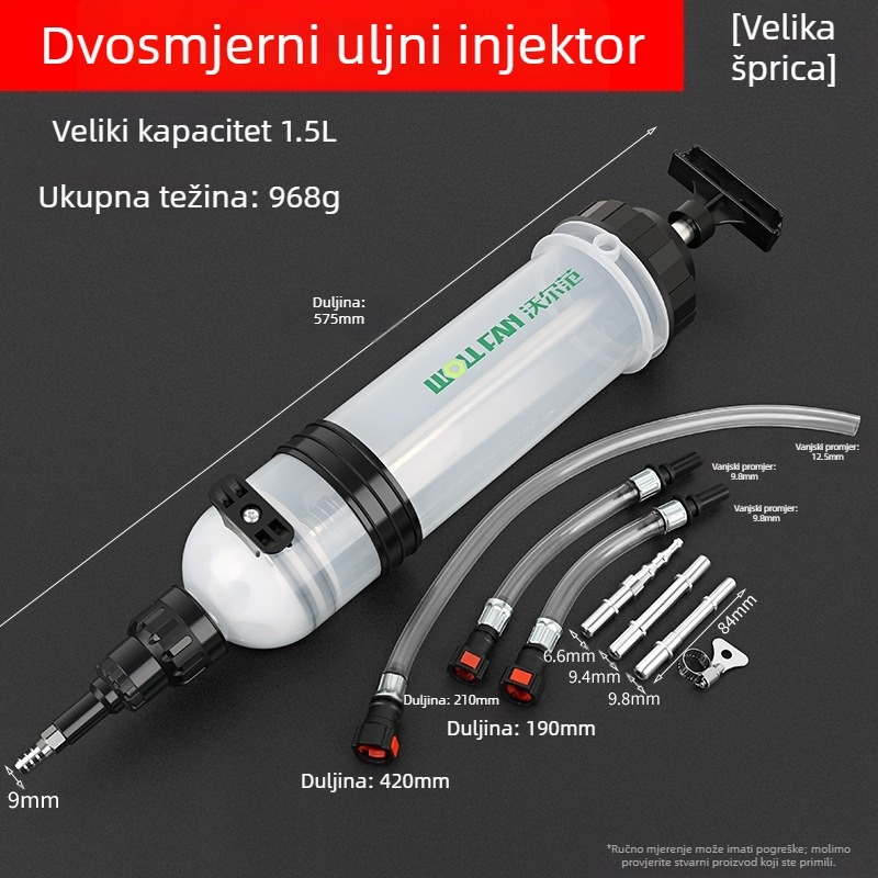 Ekstraktor ulja s igličastim cilindrom – dvostruko namijenjen za punjenje i pumpanje – Wallfan ABS plastika, za auto popravke