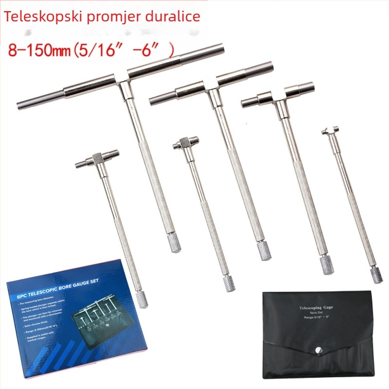 HUOTO Vernier mjerač unutarnjeg promjera, podesivi izvlaci mjerač, raspon 8-150 mm, okrugla glava za rupu