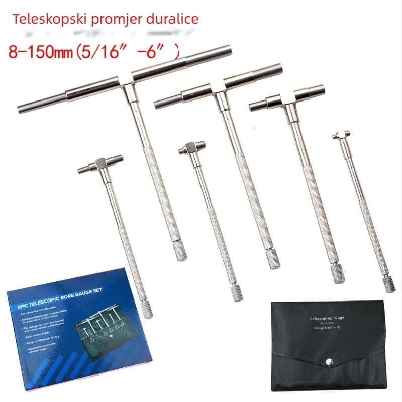 HUOTO Vernier mjerač unutarnjeg promjera, podesivi izvlaci mjerač, raspon 8-150 mm, okrugla glava za rupu