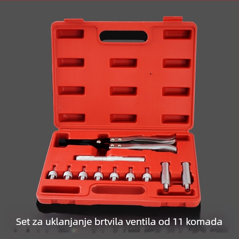 Set alata za demontažu brtvila ventila, 11 komada, aluminijska legura, težina 1,6 kg