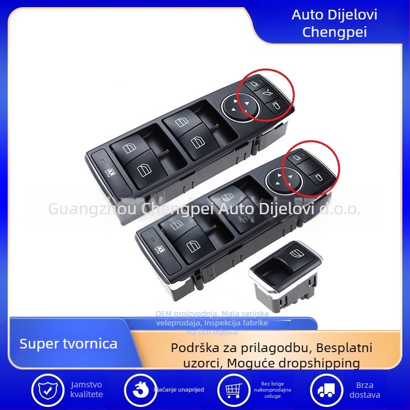 CP električni prekidač za podizanje stakala Mercedes-Benz C63 (W212), sklop 2128208310 A2049055402