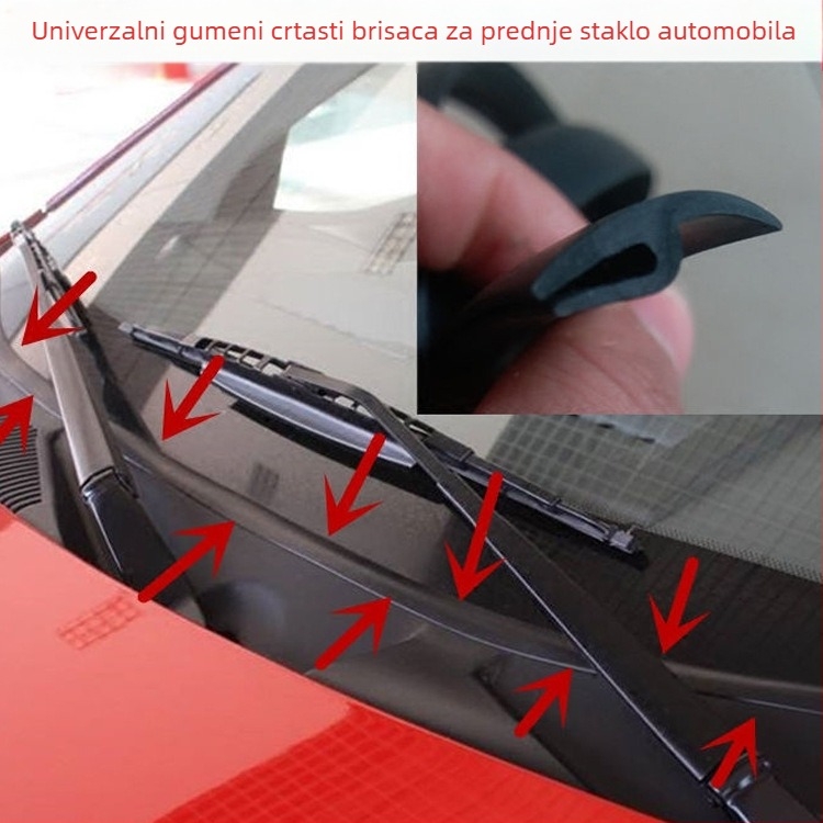 Poklop za prednje vjetrobransko staklo automobila s plastičnom pločom i gumastim brtvom