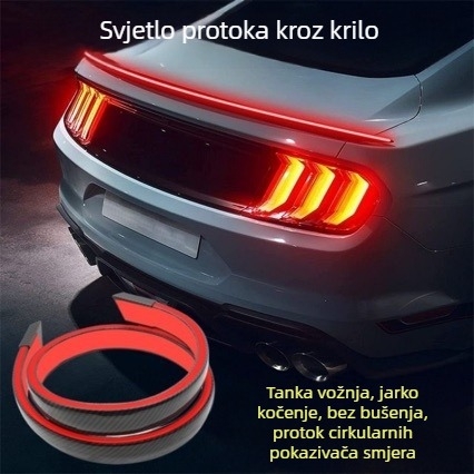 LED stražnje svjetlo s karbonskim krilom, univerzalna kompatibilnost, 12V, 14W, 3500K, Model 411