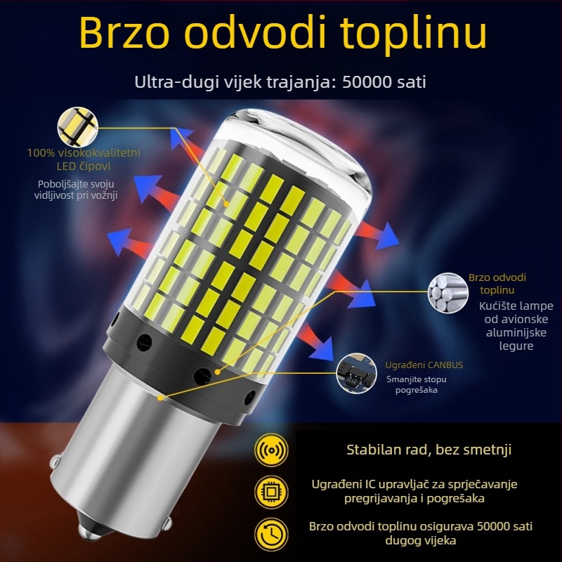 LED svjetlo za signalizaciju i kočenje 3014-144, 12-80V, 20-22W, 6000K, 50.000 h