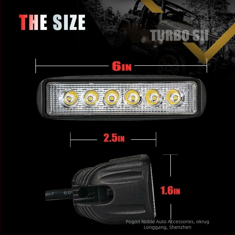 Automobilska LED radna svjetiljka, 6 LED, 18W, 12V, 1200LM, 6000K