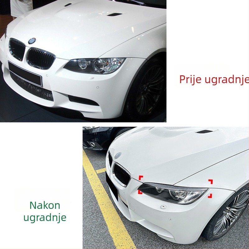 Naljepnica obrva svjetla za BMW 3 Series E90/E92/E93 — ABS, AMP-Z, samoljepljiva ugradnja