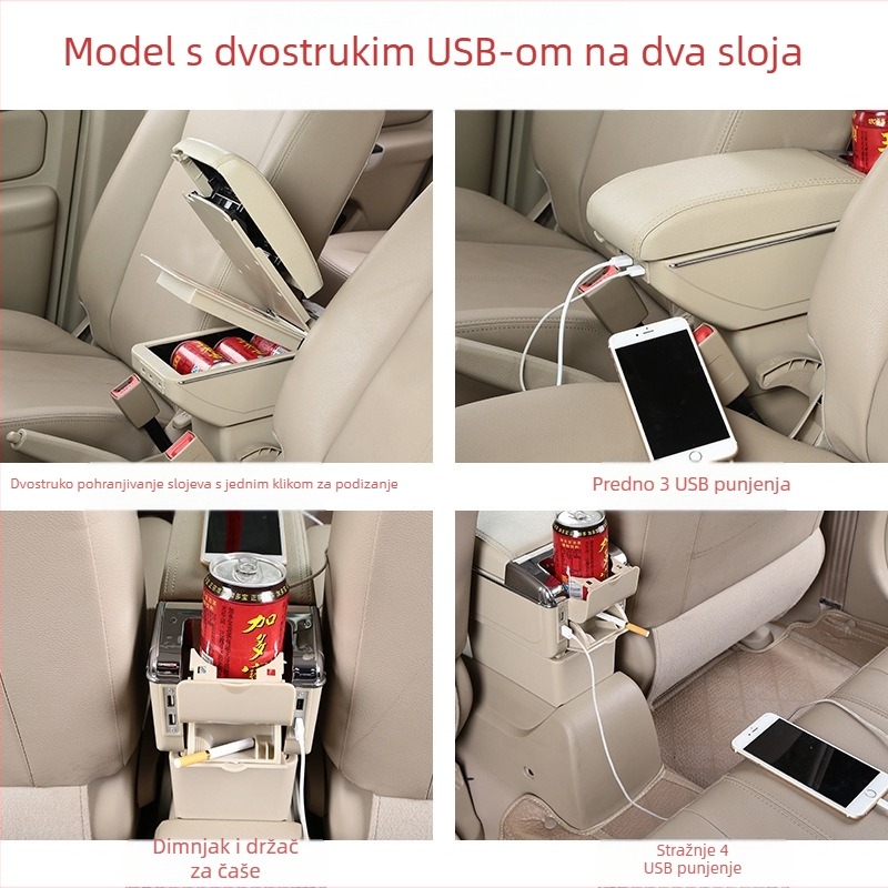 Yidelon Središnja naslon za ruku za Mitsubishi Attrage/Mirage — plastični naslon za ruku, instalacijska podrška