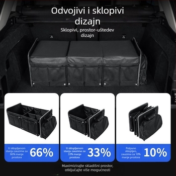 Sklopiva kutija za auto od Oxford platna, vodootporna s izoliranim pretincem, dizajn s termostatskim, 98L kapaciteta, višeslojni odjeljci, s ručkom
