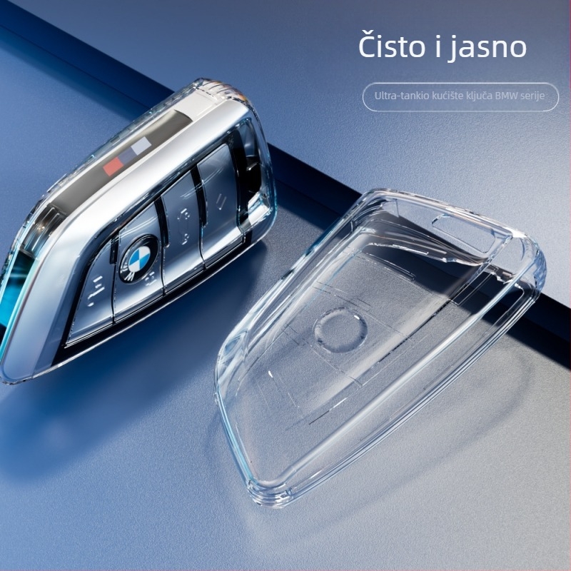 Kryt ključa BMW za X3 X1 X5 X6 i seriju 5 – Transparent Blade-001, izuzetno tanak TPU, jednostavan stil