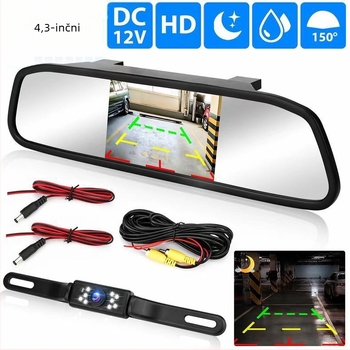 Zaslon za vožnju unatrag u automobilu, HD digitalni retrovizor, model JF-005X, AV ulaz, rezolucija 800x480