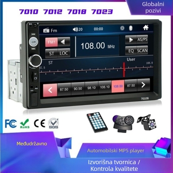 Android Auto navigacijski MP5 player (1-DIN) s GPS i praćenjem stanja vozila, podržava microSD do 64GB